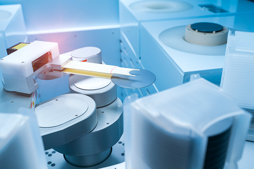 semiconductor wafer being processed
